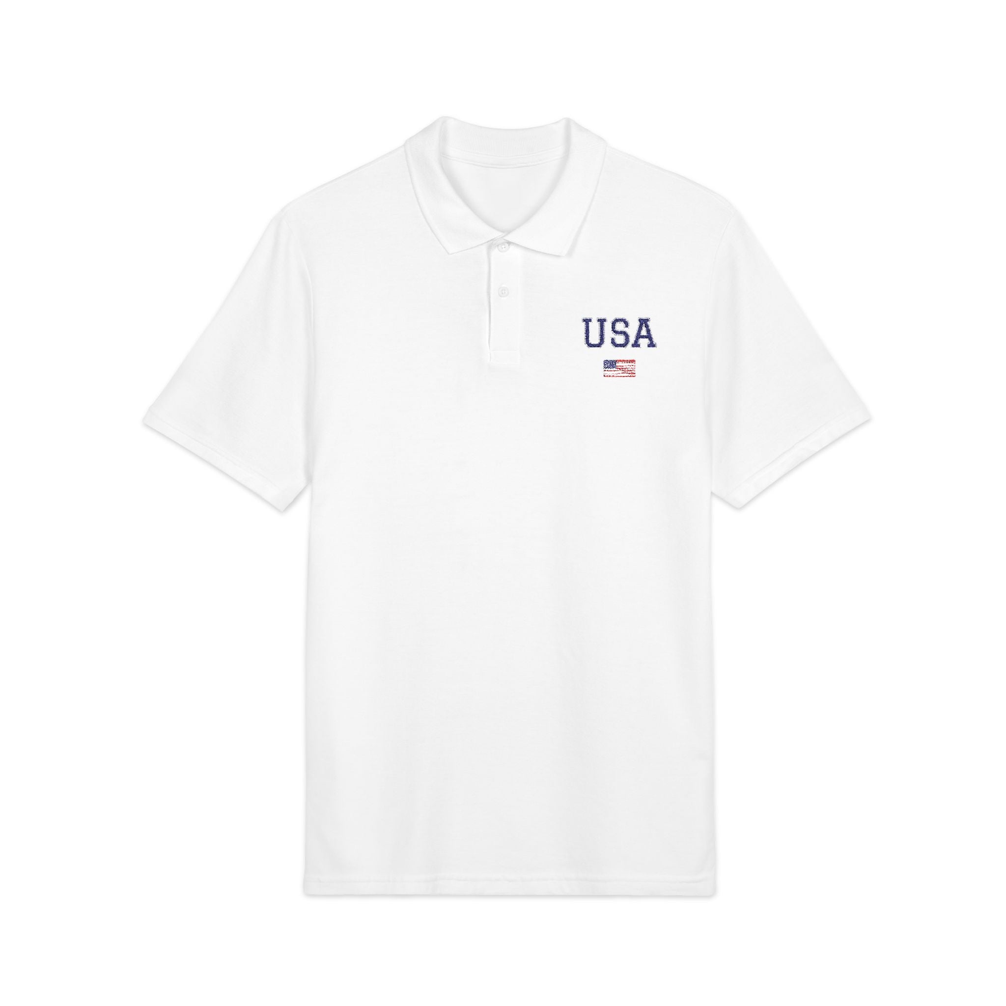 Patriotic Unisex Polo Shirt, USA Embroidered Shirt, Casual Wear, Summer Outing, Gift for Him, Golf Shirt