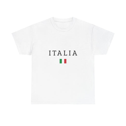 Italia Unisex Heavy Cotton Tee, Casual Wear, Travel Souvenir, Italian Pride Tee, Gift for Italy Lovers, Summer Fashion