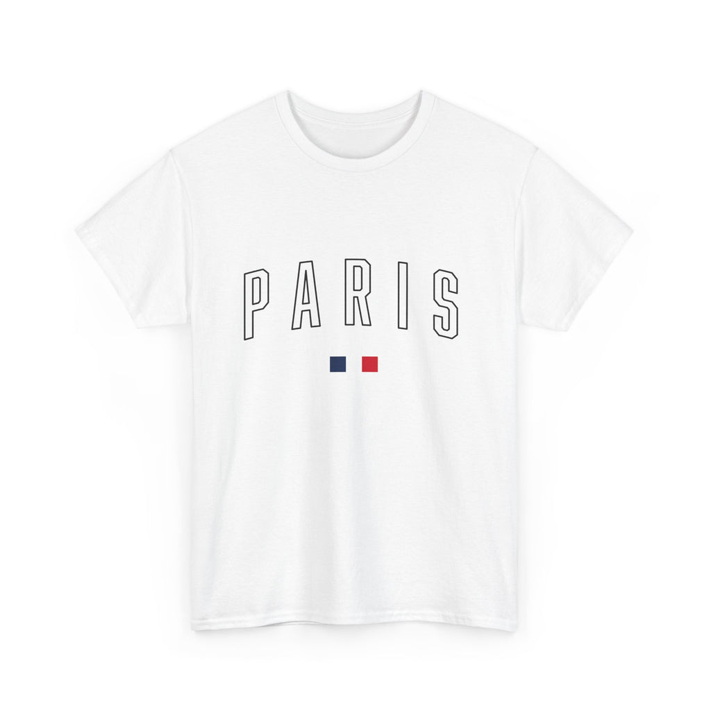Paris Graphic Unisex Heavy Cotton Tee, Casual Wear, Travel Souvenir, Fashionable Gift, Street Style Apparel, Summer T-Shirt