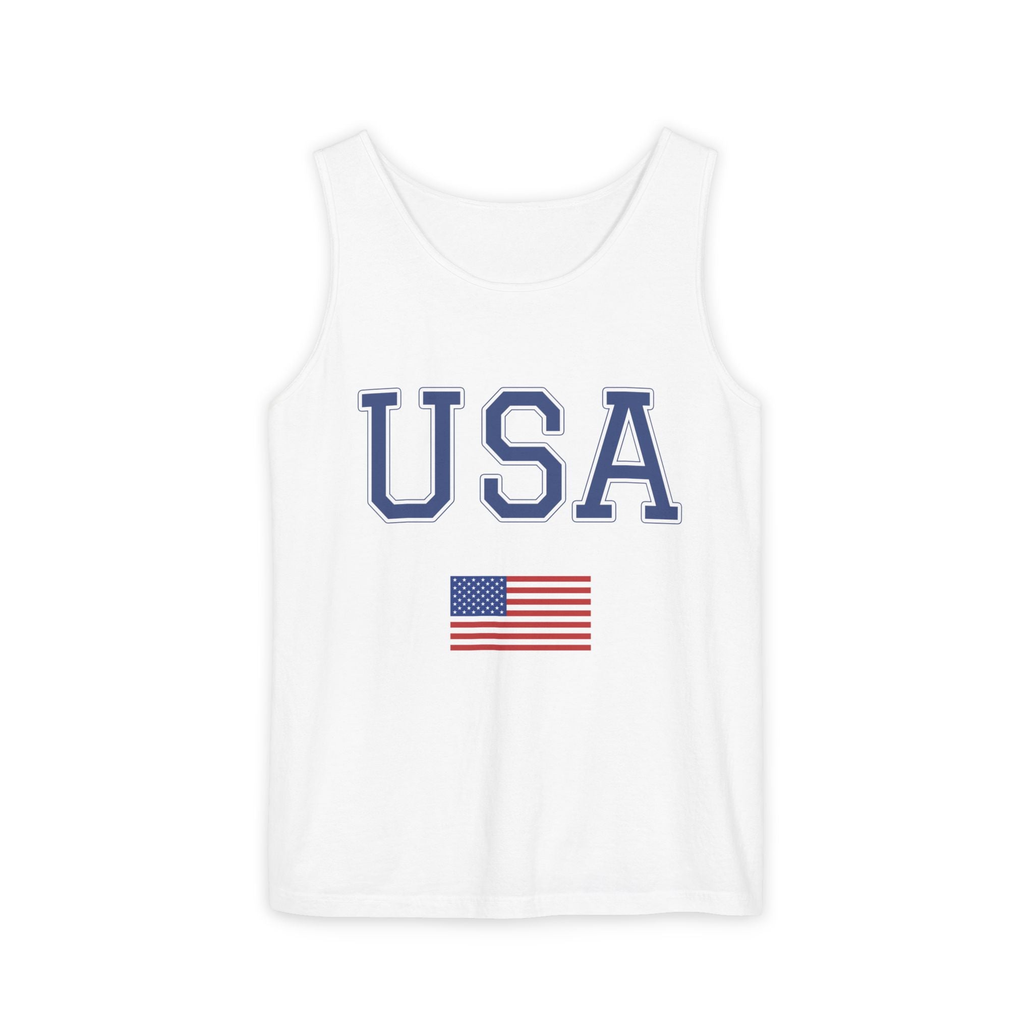 Patriotic USA Racer Tank Top, Summer Crop Top, Independence Day Shirt, Casual Wear, 4th of July Outfit, Women’s Sleeveless Top